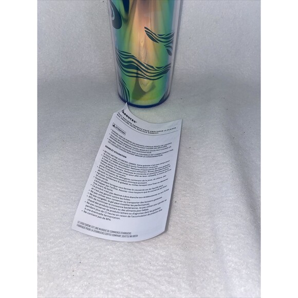 STARBUCKS Mermaid Siren Iridescent Double Tail Purple Lilac Green Tumbler 16oz - Picture 7 of 7